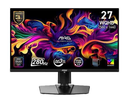 MSI Gaming monitor MAG 271QP QD-OLED X28, WQHD, OLED, 280Hz, 0, 03ms, 1000cd/m2, pivot, crni