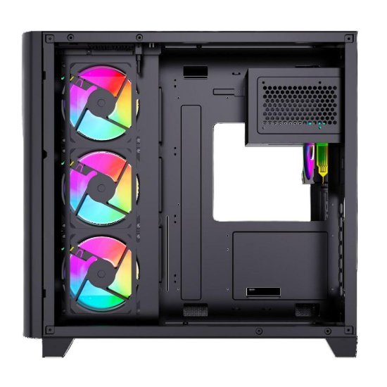 Kućište BIT FORCE CUBE ARGB-TGC-PWM4, ATX Mid-Tower, bez napajanja, crno
