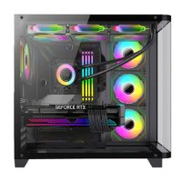 Kućište BIT FORCE CUBE ARGB-TGC-PWM4, ATX Mid-Tower, bez napajanja, crno