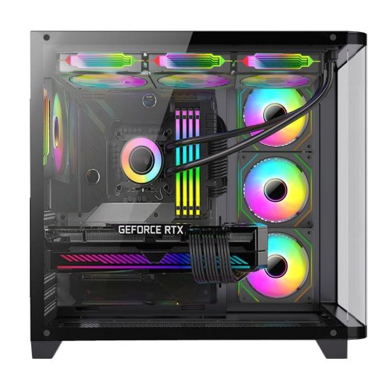 Kućište BIT FORCE CUBE ARGB-TGC-PWM4, ATX Mid-Tower, bez napajanja, crno