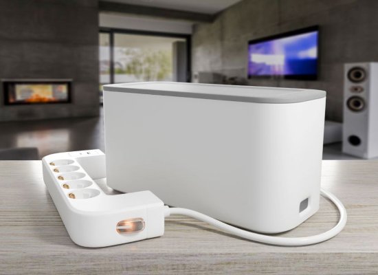 Organizator kabela s utičnicama, 5 šuko + 2 USB (A+C), 250 V, max. 16 A / 3680 W, bijeli