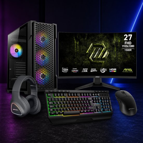 Računalo LINKS Pro Max Bundle 2026/ Core i5 12400F, 16GB DDR4, 1TB SSD NVMe, nVidia GeForce RTX 5060 8GB, bez OS, crno, Monitor 27" 240Hz, tipkovnica, miš