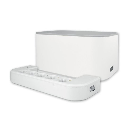 Organizator kabela s utičnicama, 5 šuko + 2 USB (A+C), 250 V, max. 16 A / 3680 W, bijeli