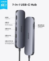 USB HUB ANKER, USB-C 7-u-1, 2x USB-A, 2x USB-C, SD,micro, SD, HDMI