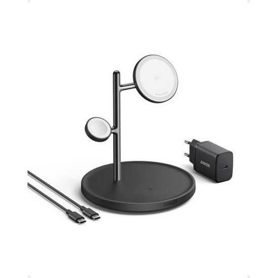 Bežični punjač ANKER, Stand, Mag Go 3u1, 15W, B25M3311, crni
