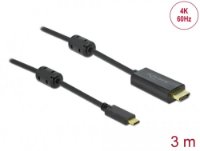 Kabel DELOCK, USB-C (M) na HDMI (M), DP Alt, 4k, 60 Hz, aktivni, 3m