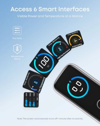 Kućni punjač ANKER KP GaN, 100W, 2x USB-C, USB-A, Kabel C-C, sreberni