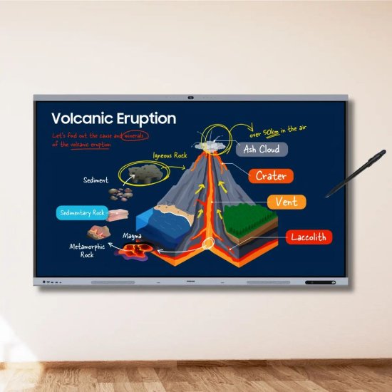 Interaktivni zaslon SAMSUNG LH75WAFPLGCXEN, 75", 4K,  40 Points Touch, sivi
