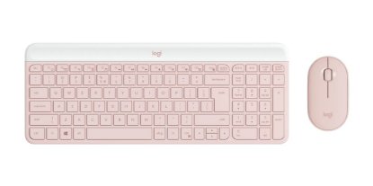 Tipkovnica + miš LOGITECH MK470 Slim Wireless, bežična, roza