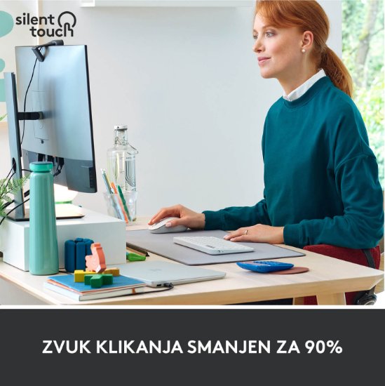 Miš LOGITECH M650 L, bežični, optički, 4000dpi, USB, BT, bijeli