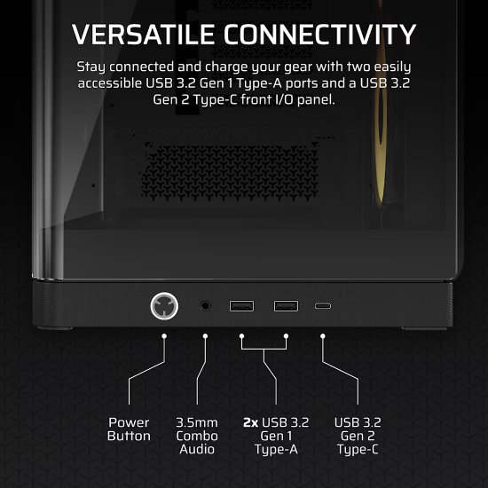 Kućište CORSAIR Frame 4500X, window, MIDI, E-ATX, crno, bez napajanja