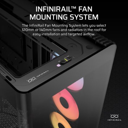 Kućište CORSAIR Frame 4500X, window, MIDI, E-ATX, crno, bez napajanja