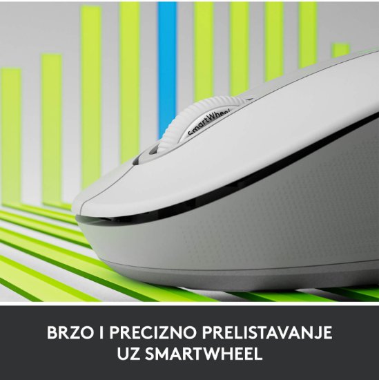 Miš LOGITECH M650 L, bežični, optički, 4000dpi, USB, BT, bijeli