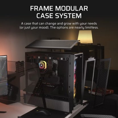 Kućište CORSAIR Frame 4000D RS ARGB, window, MIDI, ATX, crno, bez napajanja