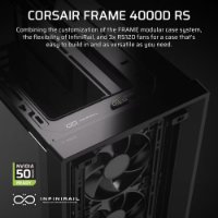 Kućište CORSAIR Frame 4000D RS, window, MIDI, ATX, crno, bez napajanja