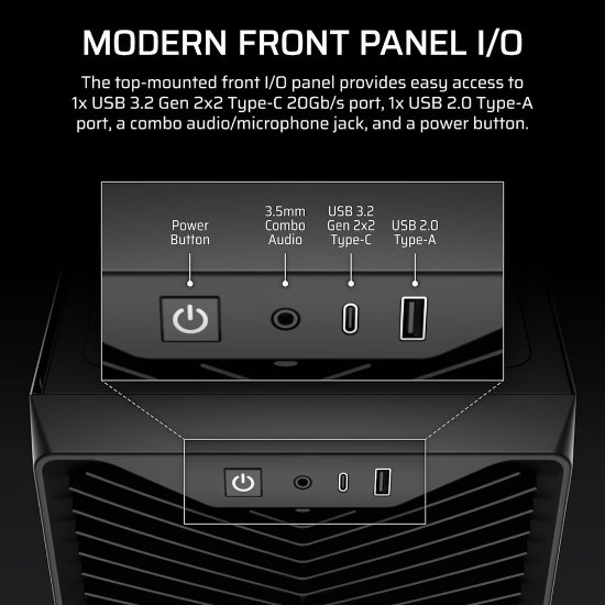 Kućište CORSAIR 3200D RS, MIDI-Tower, ATX, window, crno, bez napajanja