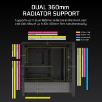 Kućište CORSAIR Frame 4000D RS ARGB, window, MIDI, ATX, crno, bez napajanja