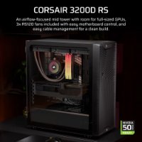 Kućište CORSAIR 3200D RS, MIDI-Tower, ATX, window, tamno sivo, bez napajanja