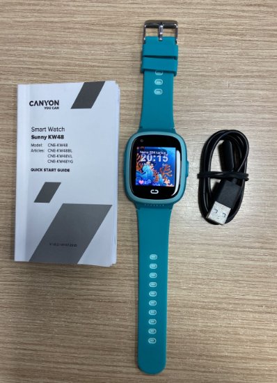 RABLJENI - Dječji pametni sat CANYON Sunny KW-48, primanje i slanje poziva, slanje SMS-a, kamera, igre, plavi