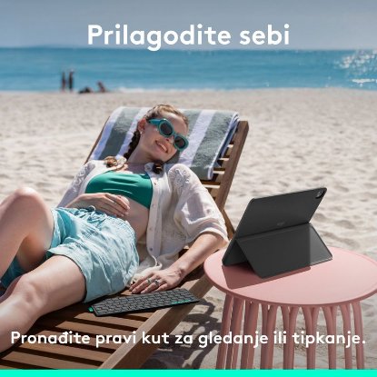 Tipkovnica za tablet LOGITECH Flip Folio V2, za ipad Pro & Air 13", Bluetooth, bežična, crna