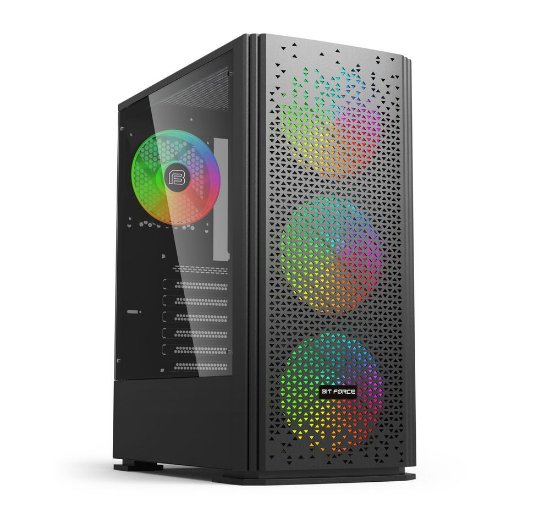 RABLJENI - Kućište BIT FORCE ORION CF-4, MIDI, ATX, window, crno, bez napajanja