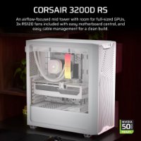 Kućište CORSAIR 3200D RS, MIDI-Tower, ATX, window, bijelo, bez napajanja