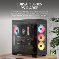 Kućište CORSAIR 3500X RS-R ARGB, window, MIDI-Tower, ATX, crno, bez napajanja