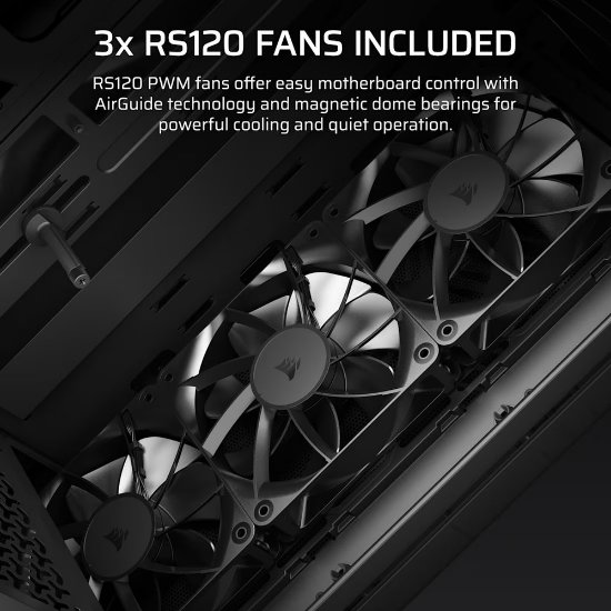 Kućište CORSAIR 3200D RS, MIDI-Tower, ATX, window, tamno sivo, bez napajanja