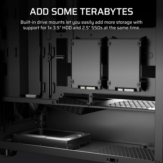 Kućište CORSAIR 3200D RS, MIDI-Tower, ATX, window, tamno sivo, bez napajanja