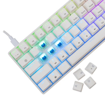 Tipkovnica WHITE SHARK GK-004221 Shinobi-2, RGB, mehanička, plavi switch, US, bijela