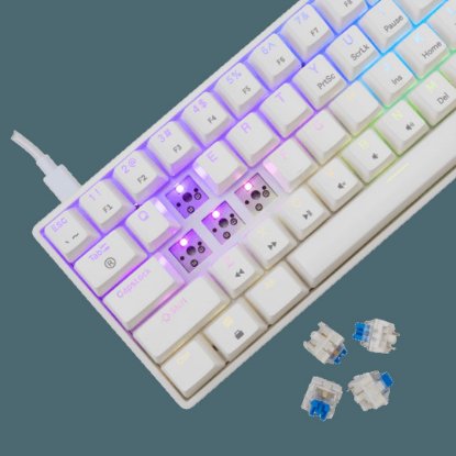 Tipkovnica WHITE SHARK GK-004221 Shinobi-2, RGB, mehanička, plavi switch, US, bijela