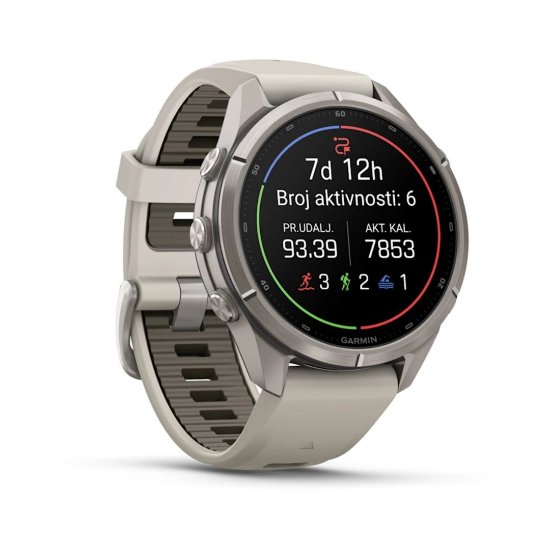 Pametni sat GARMIN Fenix 9 Pro, 43mm, AMOLED, multisport, bijeli remen