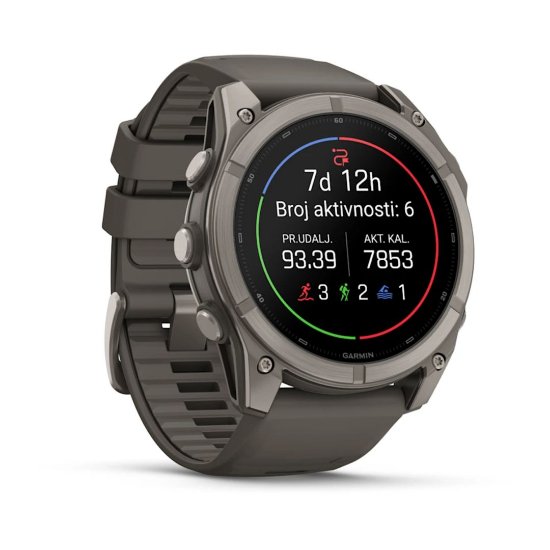 Pametni sat GARMIN Fenix 9, 51mm, AMOLED, multisport, sivi remen