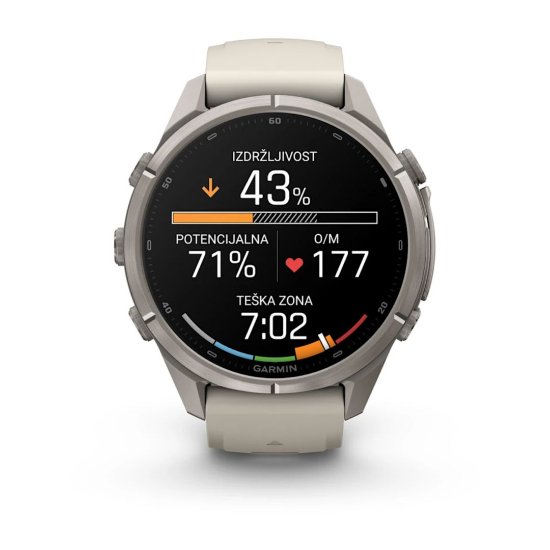 Pametni sat GARMIN Fenix 9 Pro, 43mm, AMOLED, multisport, bijeli remen