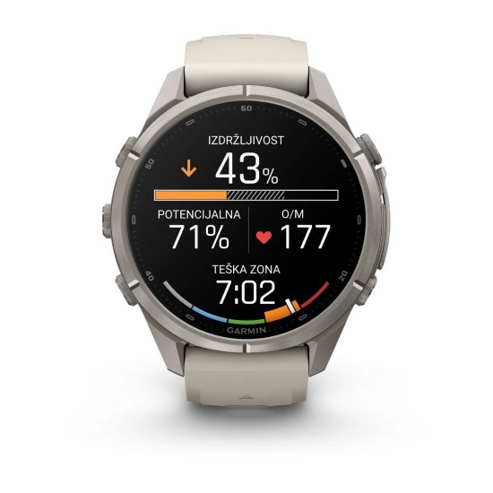 Pametni sat GARMIN Fenix 9 Pro inReach, 43mm, AMOLED, multisport, sivi remen