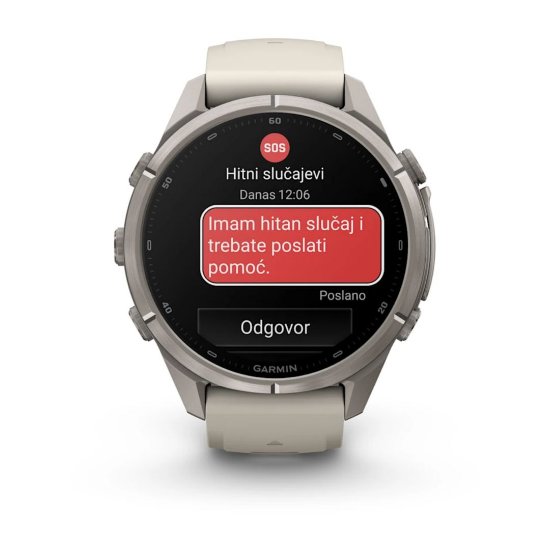 Pametni sat GARMIN Fenix 9 Pro inReach, 43mm, AMOLED, multisport, sivi remen
