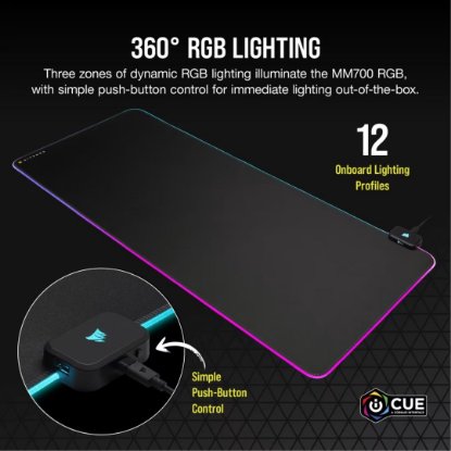 Podloga za miš MM700 RGB, 930x400, crna