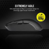 Miš CORSAIR KATAR ELITE, optički, bežični, 26000dpi, crni