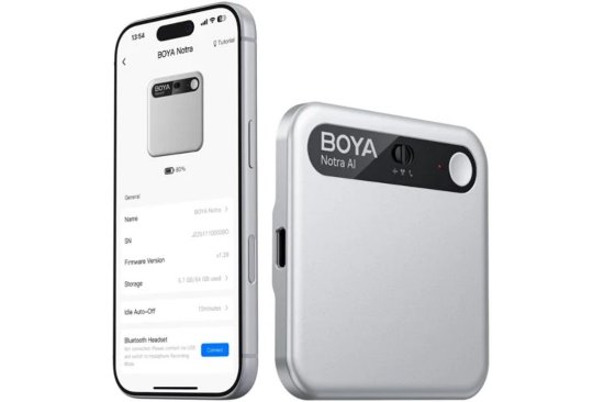 Mikrofon BOYA Notra Bluetooth, USB-C, sreberna
