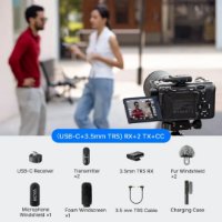 Mikrofon BOYA MAGIC-03, 2 TX i 2 RX + Charging Case, crni