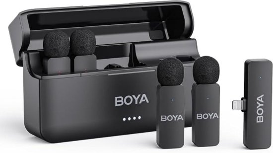 Mikrofon BOYA BY-V4D, 4 TX i 1 RX + Charging Case, crni