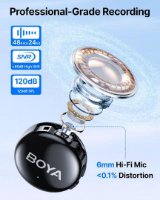 Mikrofon BOYA BOYALINK 3-01, 2.4 GHz, 2 TX i 1 RX + Charging Case, crni