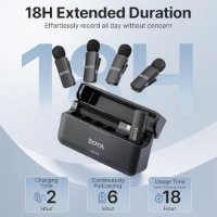 Mikrofon BOYA BY-V4D, 4 TX i 1 RX + Charging Case, crni