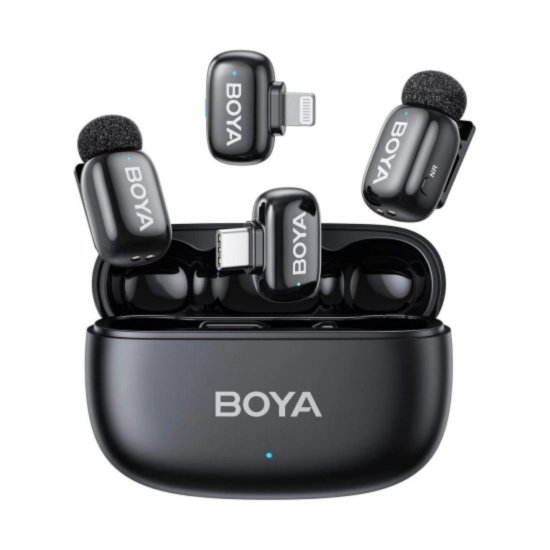 Mikrofon BOYA Mini 2-01, 2 TX i 2 RX + Charging Case, siva