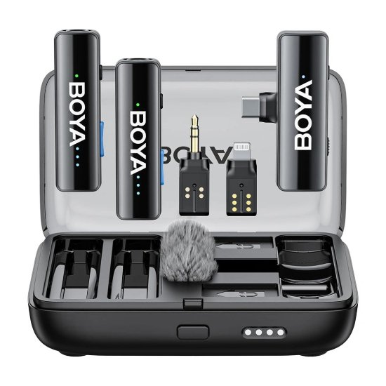 Mikrofon BOYA Boyalink 2 C2, 2 TX i 1 RX + Charging Case, crni