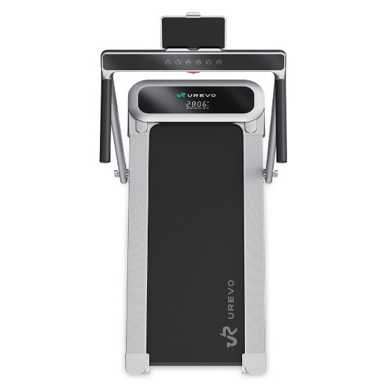 Traka za traka za hodanje i trčanje UREVO, FoldiMix 5L Pro Smart 2-u-1, max brzina 13.4 km/h, duljina trake 120 cm, 120 kg, srebrna