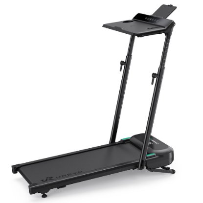Traka za traka za hodanje i trčanje UREVO, FoldiMix 5L, 2-u-1, max brzina 13,4, duljina trake 120 cm, 120 kg, crna