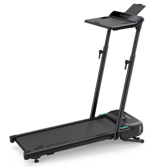 Traka za traka za hodanje i trčanje UREVO, FoldiMix 5L, 2-u-1, max brzina 13,4, duljina trake 120 cm, 120 kg, crna
