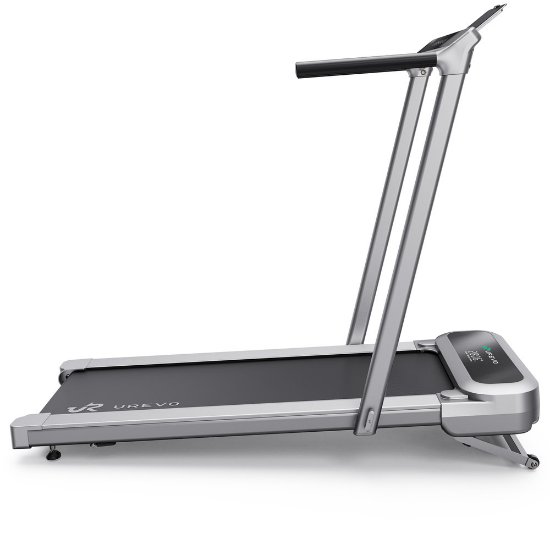 Traka za traka za hodanje i trčanje UREVO, FoldiMix 5L Pro Smart 2-u-1, max brzina 13.4 km/h, duljina trake 120 cm, 120 kg, srebrna