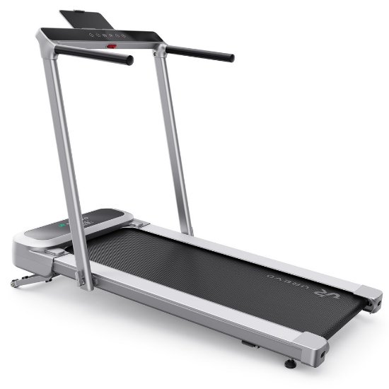 Traka za traka za hodanje i trčanje UREVO, FoldiMix 5L Pro Smart 2-u-1, max brzina 13.4 km/h, duljina trake 120 cm, 120 kg, srebrna